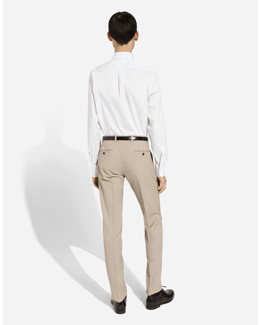 メンズ Dolce & Gabbana シャツ マルティーニフィット ストレッチコットン White