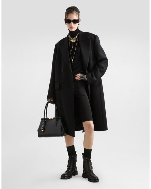 Dolce & Gabbana Black Wool Turtle-Neck Sweater With Dg Logo Embroidery