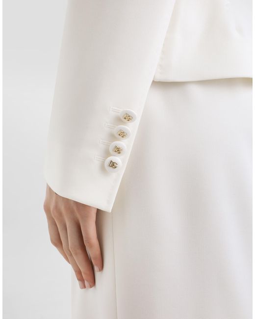 Dolce & Gabbana Natural Double-Breasted Twill Jacket