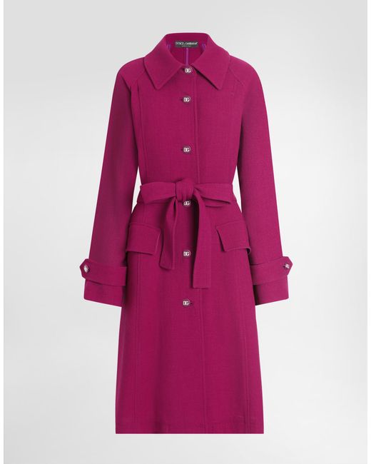 Dolce & Gabbana ウールクレープ シングルブレスト コート Purple