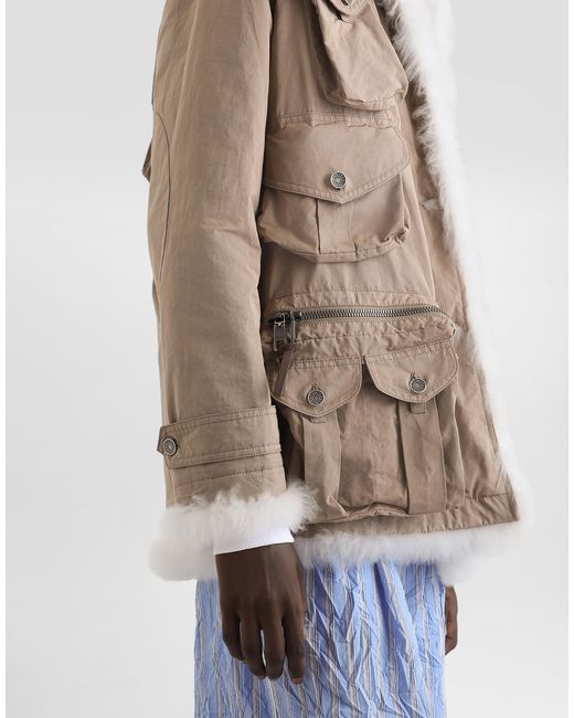Dolce & Gabbana Natural Waxed Faille Jacket for men