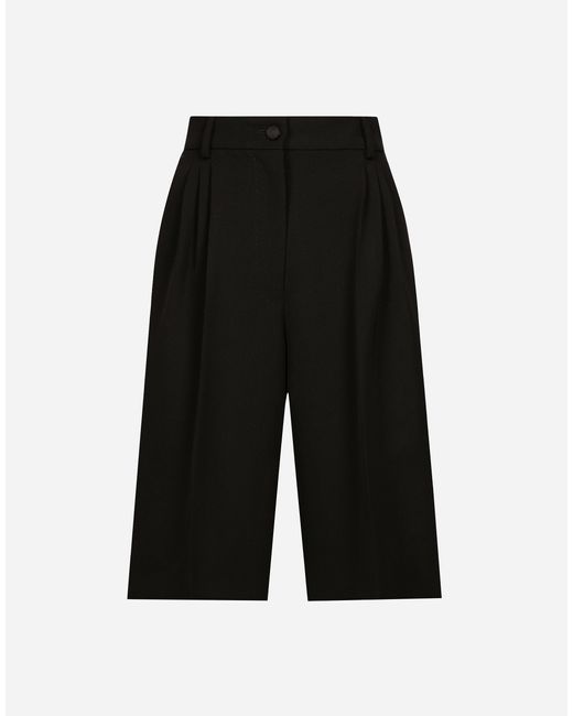 Dolce & Gabbana ウールギャバジン タキシード バミューダ ショートパンツ Black