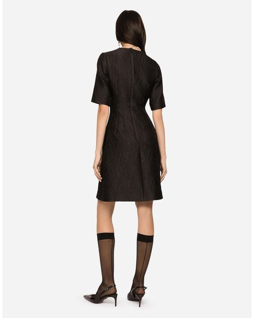 Dolce & Gabbana Black Fit-And-Flare Midi Dress
