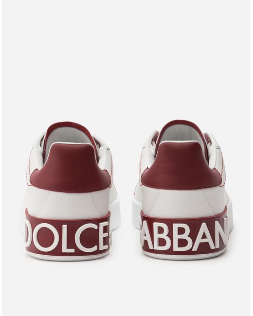 dolce and gabbana sneakers red and white