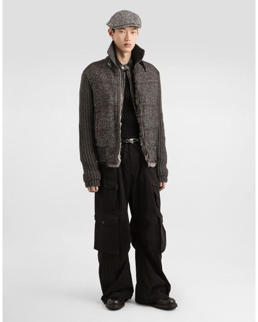 Dolce & Gabbana Faille Cargo Trousers in Black für Herren