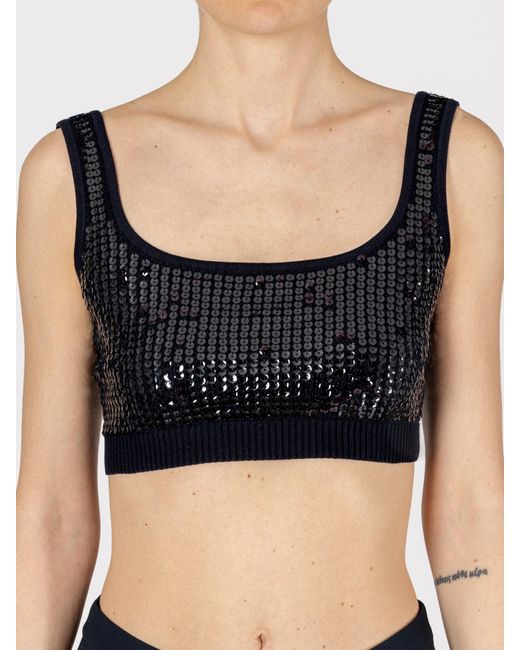 Top Con Paillettes di P.A.R.O.S.H. in Black