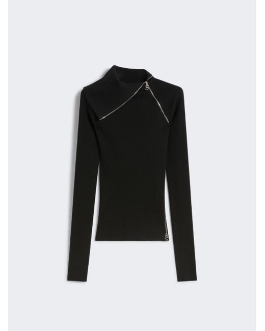 Maglia A Collo Alto Con Zip di Sportmax in Black