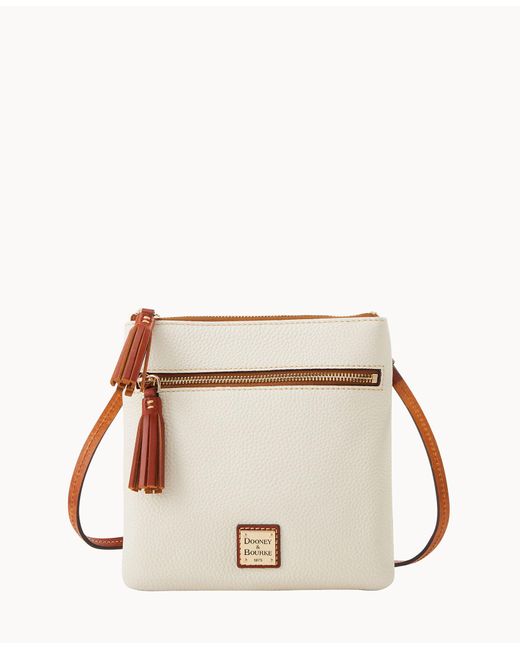 Dooney & Bourke Pebble Grain Double Zip Tassel Crossbody in Natural Lyst