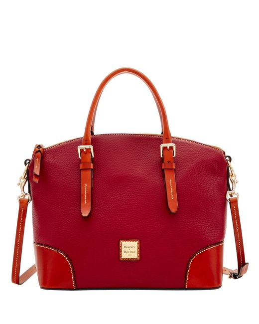 pebble grain small domed satchel