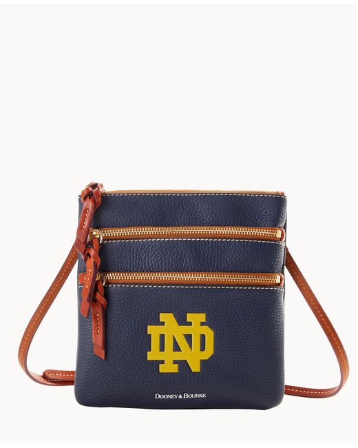 Dooney & Bourke Leather Ncaa Notre Dame Triple Zip Crossbody in Blue | Lyst