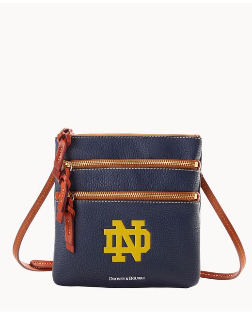 Dooney & Bourke Leather Ncaa Notre Dame Triple Zip Crossbody in Blue Lyst