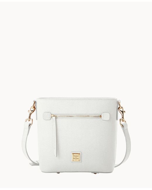 Dooney & Bourke Leather Saffiano Small Zip Crossbody in White Lyst