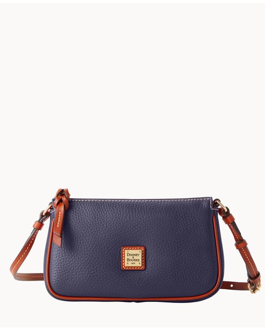 Dooney And Bourke Leather Pebble Grain Lexi Crossbody In Midnight Blue 