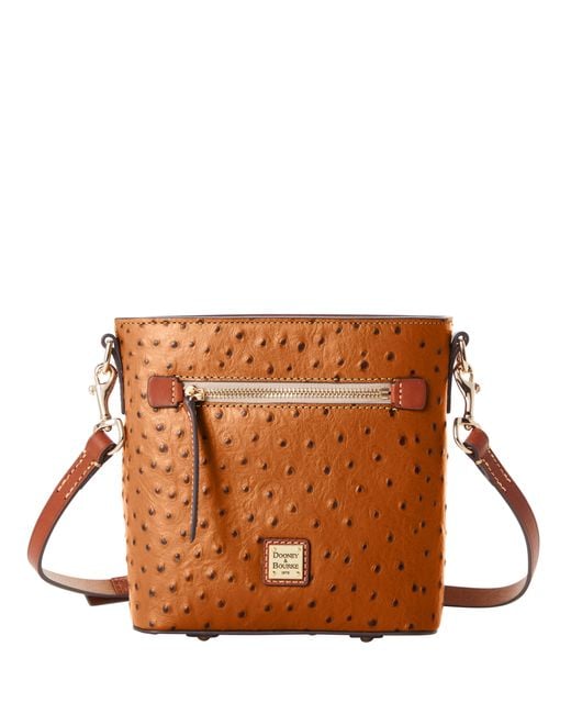 Dooney & Bourke Leather Ostrich Small Zip Crossbody Lyst