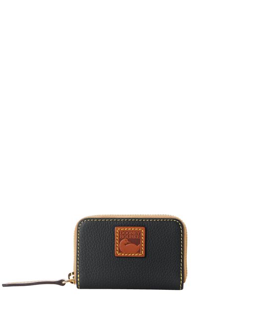 Dooney & Bourke Leather Pebble Grain Zip Around Credit Card Case - Lyst
