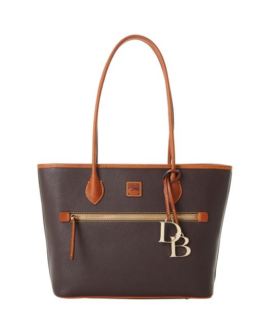 Dooney & Bourke Leather Pebble Grain Tote In Brown | Lyst