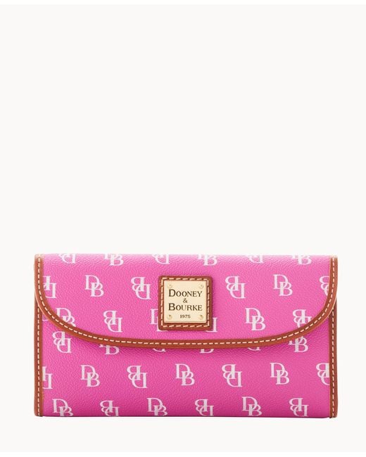 Dooney & Bourke Cotton Gretta Continental Clutch in Fuchsia (Pink) Lyst