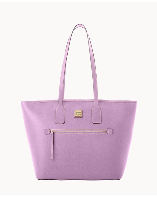Dooney & Bourke Leather Saffiano Tote in Light Mauve (Purple) Lyst