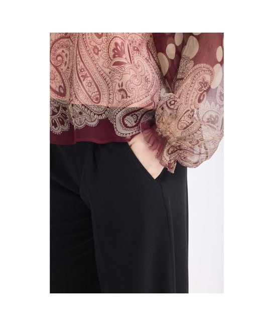 Georgette Brown Polka Dot Paisley Blouse