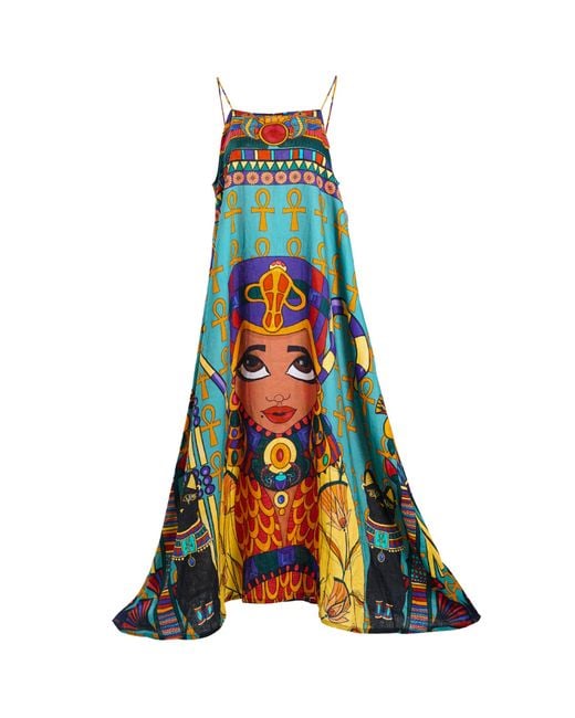 A.nty Story Blue Flowing Sleeveless Maxi Dress
