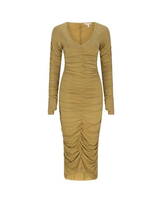 LIZ SKORSIS Multicolor Viva Scoop Neck Ruched Dress
