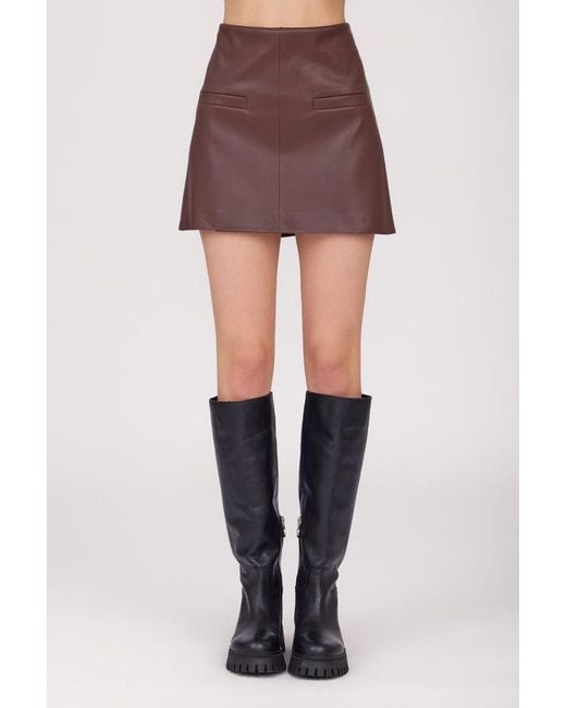 SOTROPA Brown Skirt Eco Leather