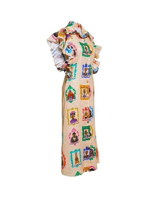 A.nty Story Multicolor Sleeveless Collared Midi Dress