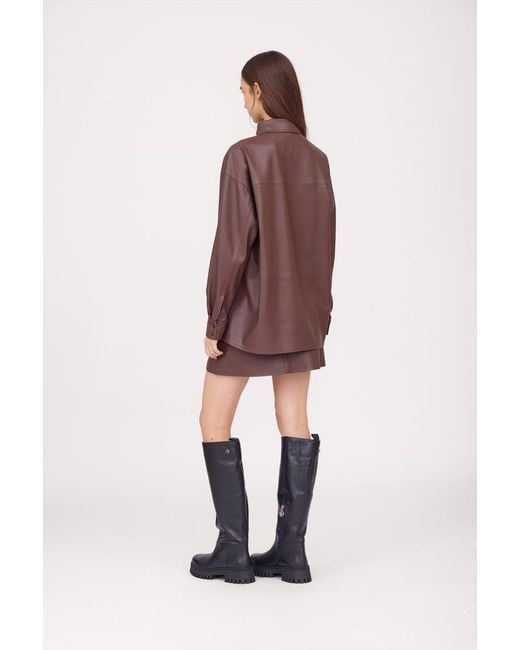 SOTROPA Brown Skirt Eco Leather
