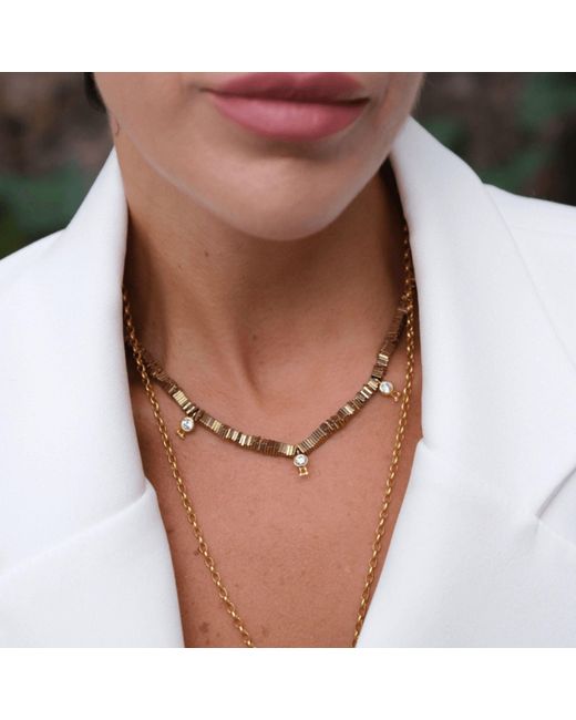 LINYA JEWELLERY Metallic Hematite Stone Necklace