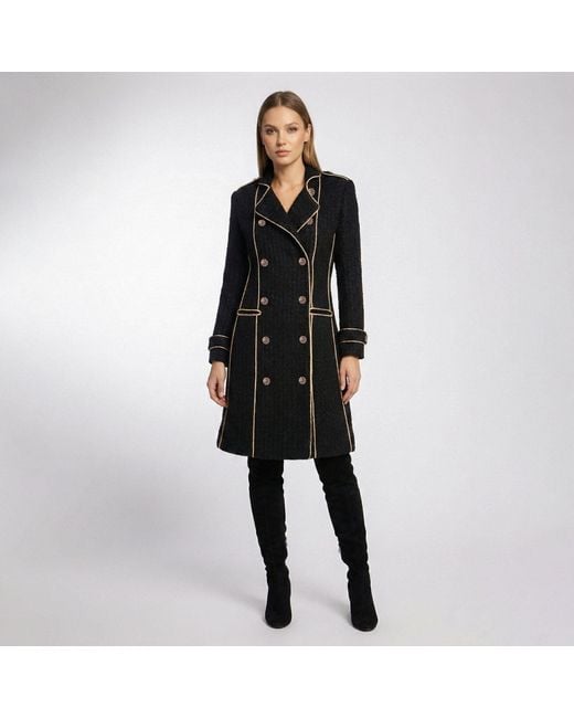 AVENUE No.29 Black Double Breasted Military Coat