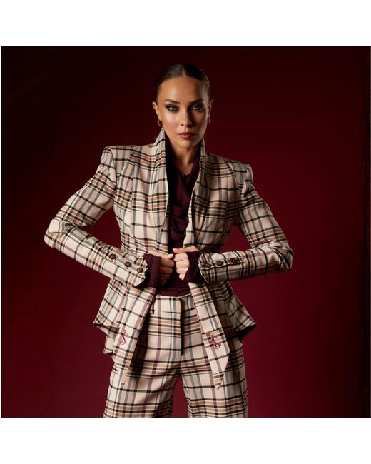 LIZ SKORSIS Brown Malinda Tailored Blazer