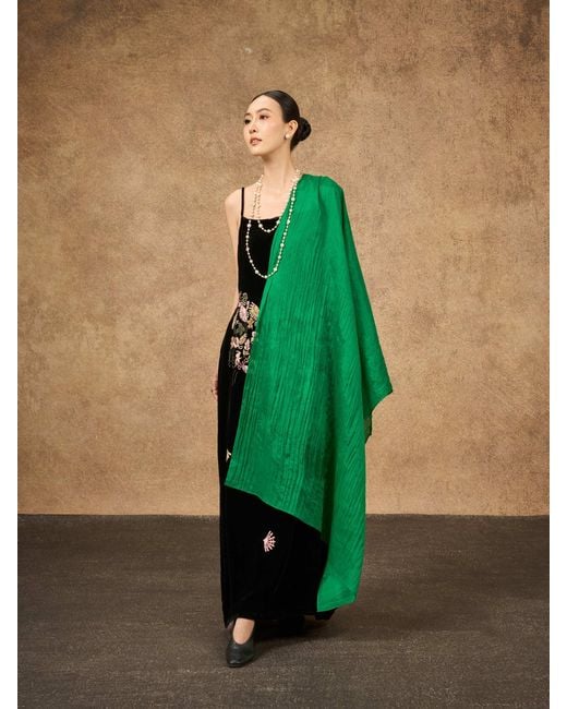 SILK & BEARS Green Emerald Scarf