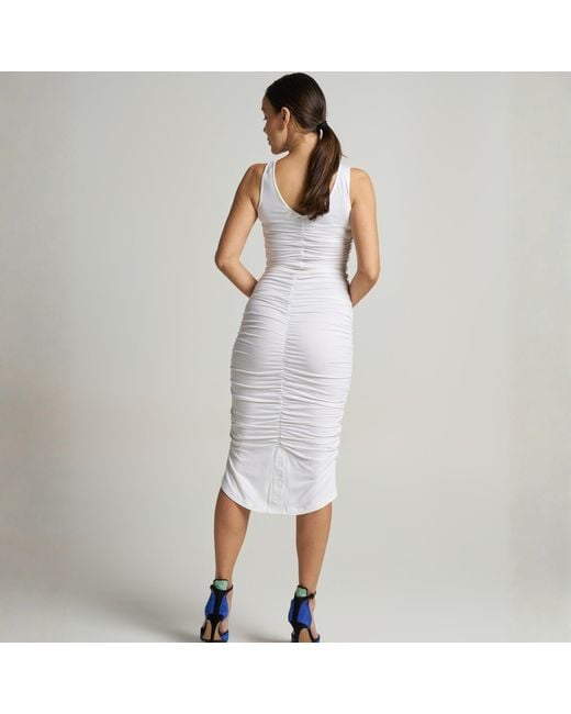 LIZ SKORSIS White Olera Singlet Dress