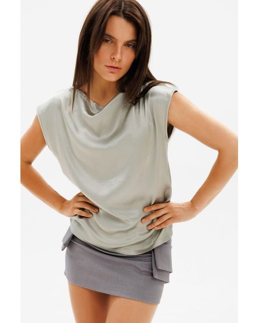 DAR ANN STUDIO Gray Ocean Top