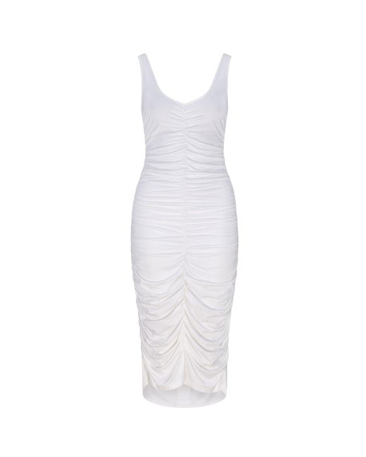 LIZ SKORSIS White Olera Singlet Dress