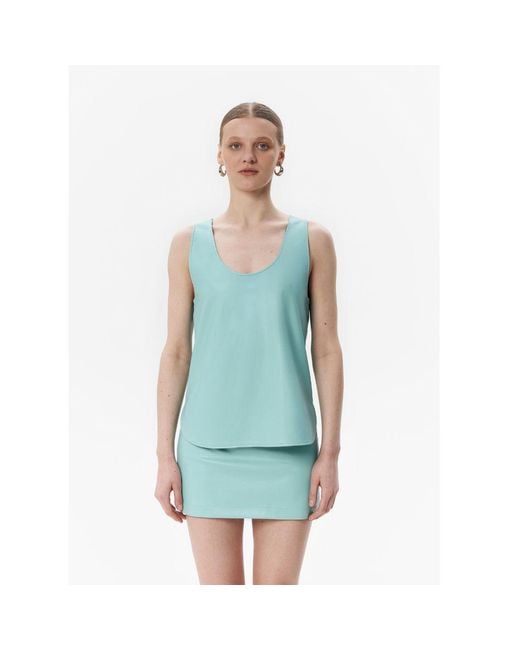 DAR ANN STUDIO Blue Mint Pulse Top