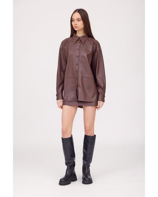 SOTROPA Brown Skirt Eco Leather