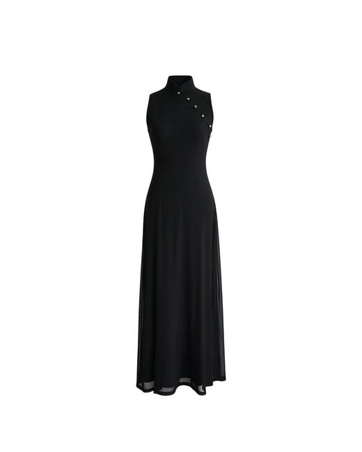 QIPOLOGY Black Mesh Dress