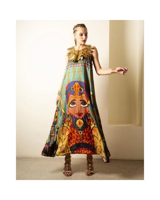 A.nty Story Blue Flowing Sleeveless Maxi Dress