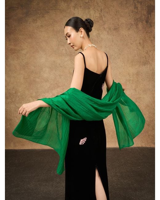 SILK & BEARS Green Emerald Scarf