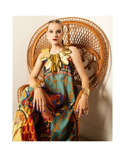 A.nty Story Blue Flowing Sleeveless Maxi Dress