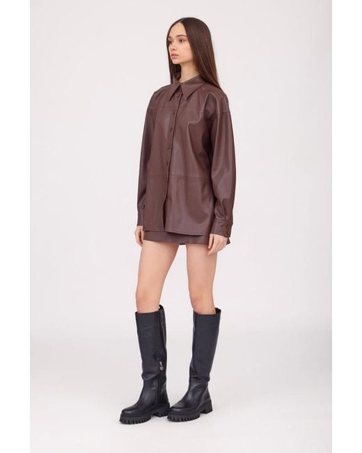 SOTROPA Brown Skirt Eco Leather