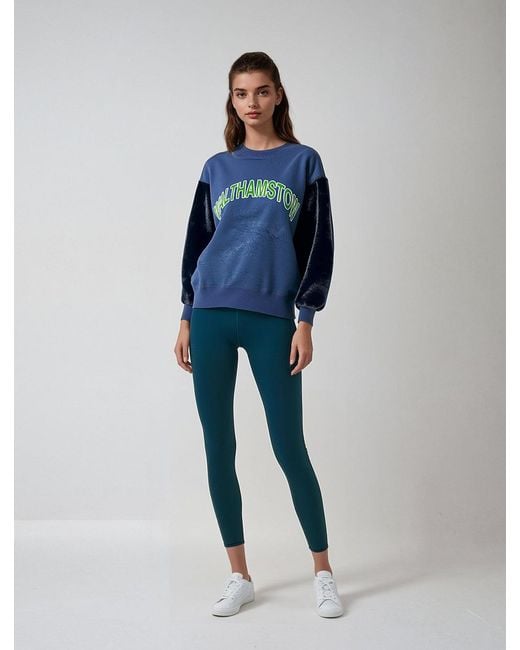 Simeon Farrar Blue Fur Sleeve Sweatshirt