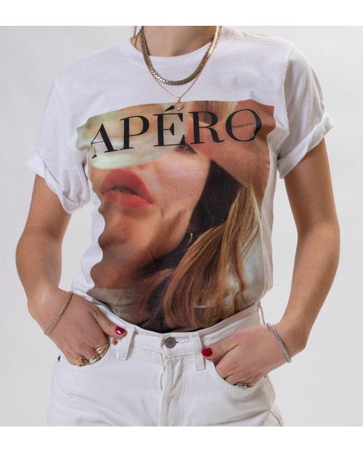 La Femme Apéro Cotton Apero T-shirt - Lyst
