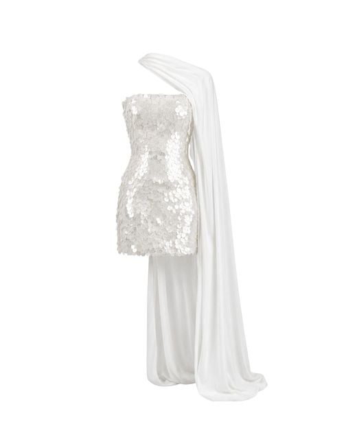 Ashley Stambouli White Perla Dress