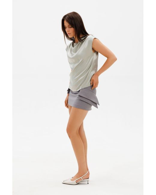 DAR ANN STUDIO Gray Ocean Top