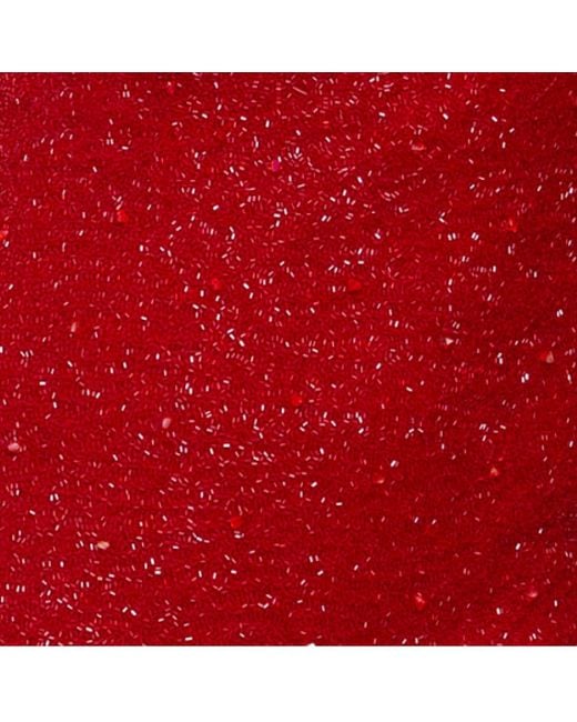Self-Adore Red Ruby Hand-Beaded Embellished Mini Dress