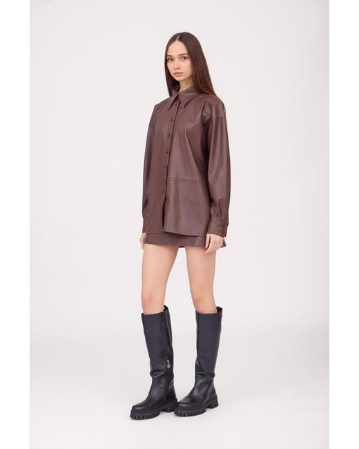 SOTROPA Brown Skirt Eco Leather
