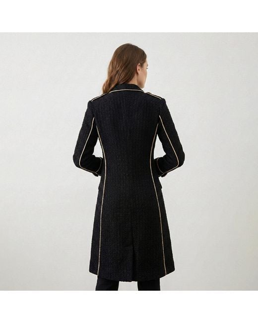 AVENUE No.29 Black Double Breasted Military Coat