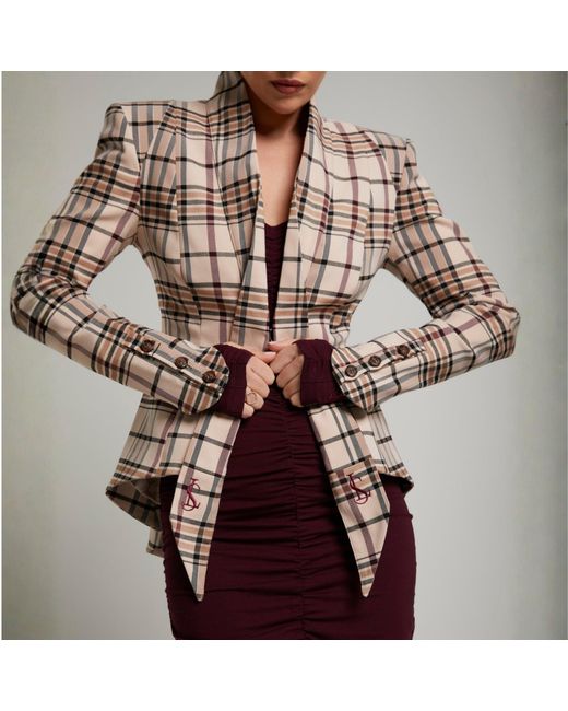 LIZ SKORSIS Brown Malinda Tailored Blazer